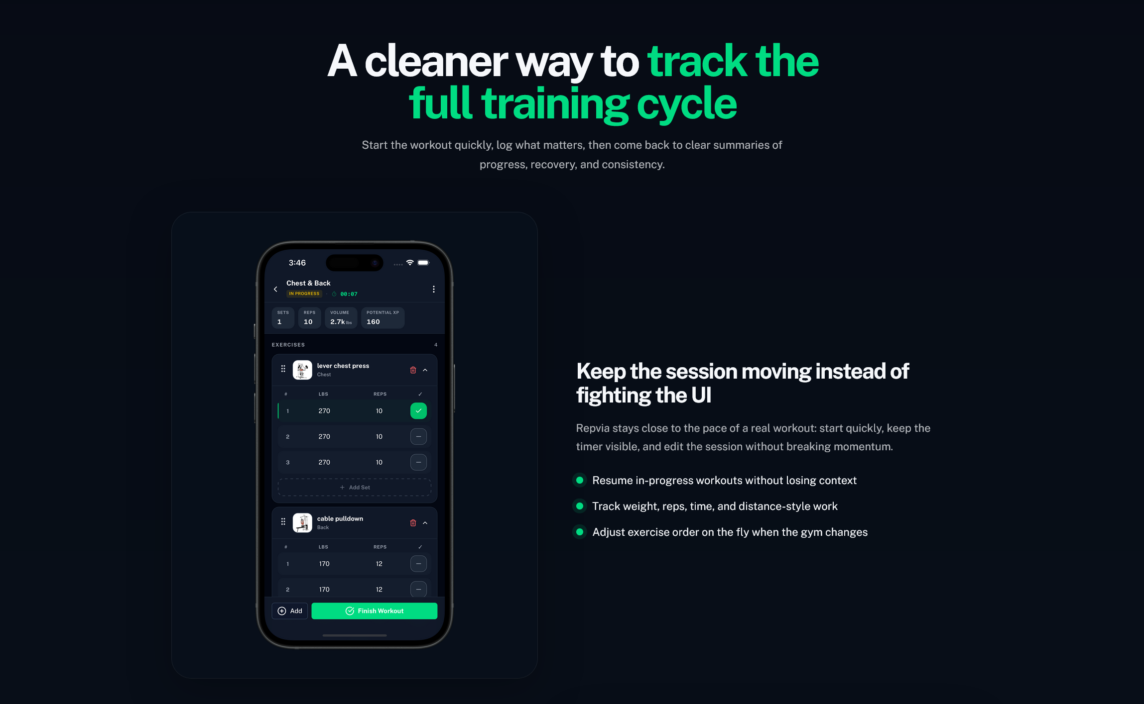 Repvia download section for iOS and Android.